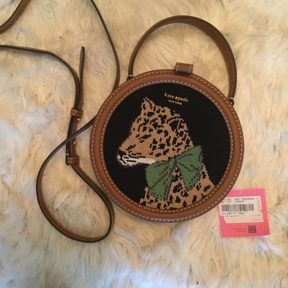 Kate Spade Leopard Leather needlepoint   bag New - Picture 1 of 3